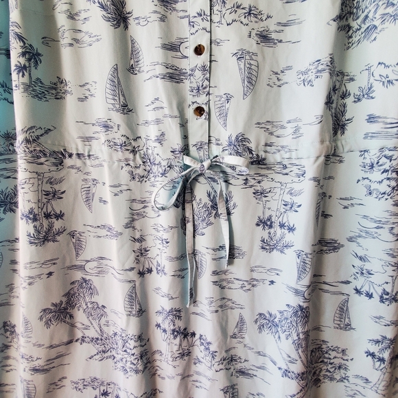 Lands End Dress Women 1X‎ Short Sleeve Plus Beach Print Cover Up Sail 16W 18W - Picture 7 of 16